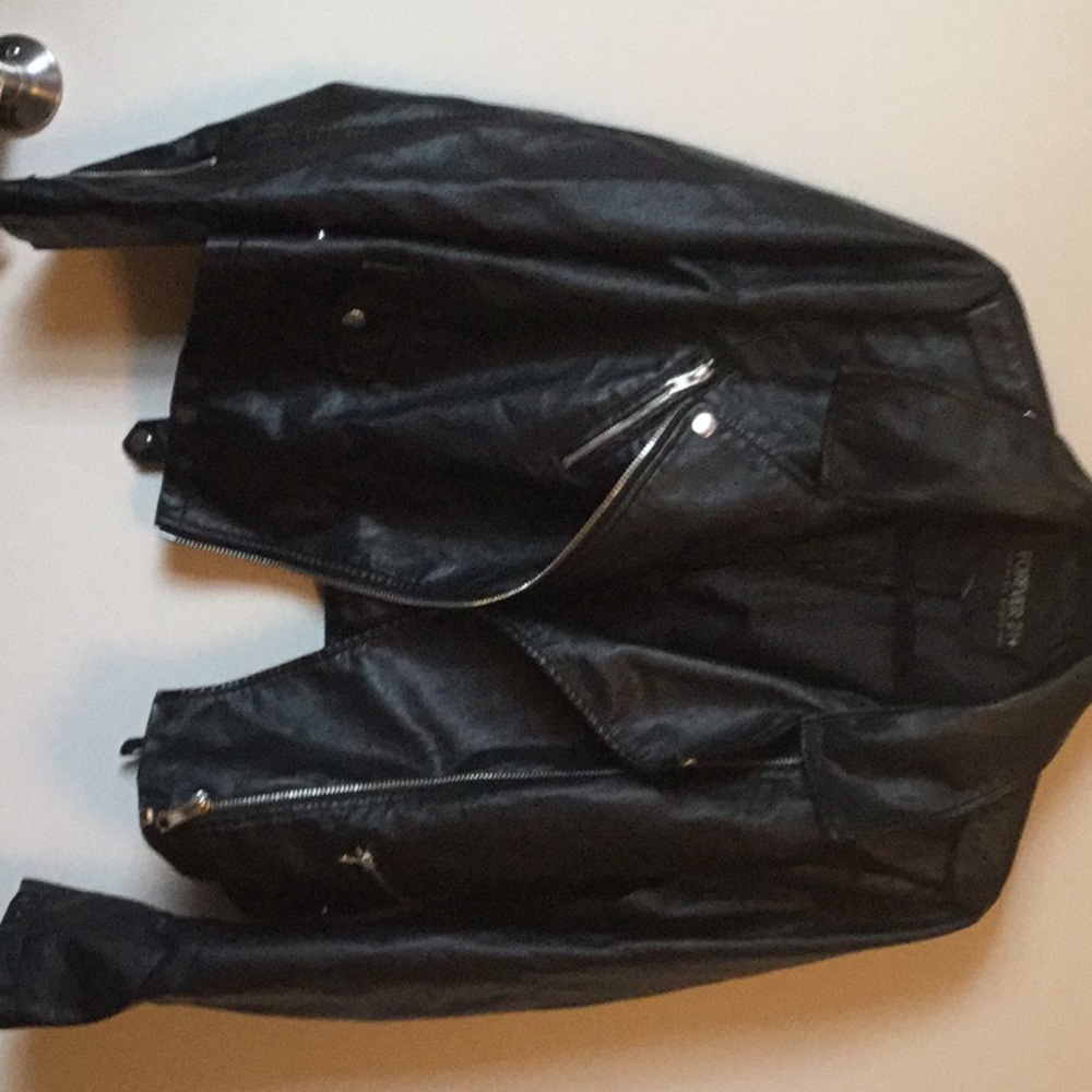 Plus Size Faux Leather Jacket